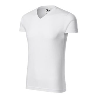 Slim Fit V-neck-fehér